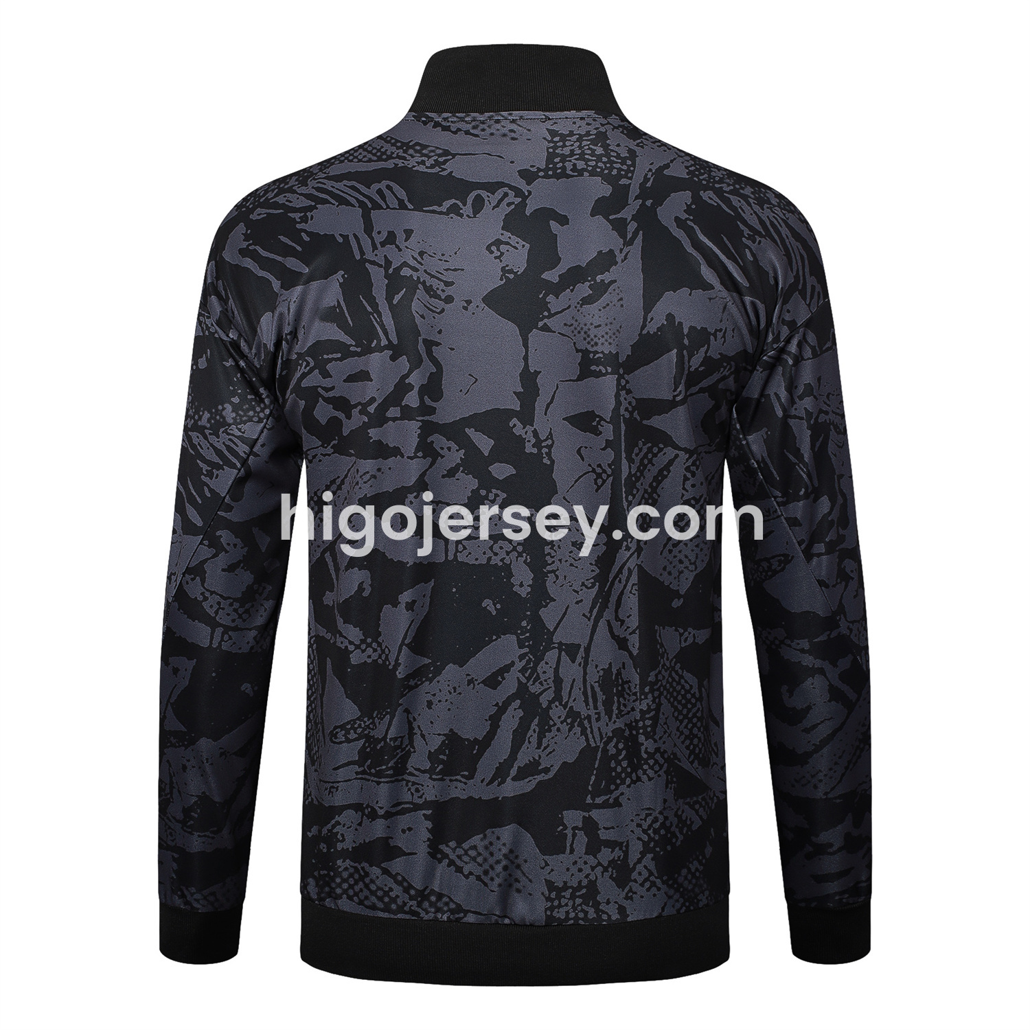 Higojerseys-Corinthians 25-26 Jacket Training Tracksuit - Black and Gray Pattern Jackets & Black Pants