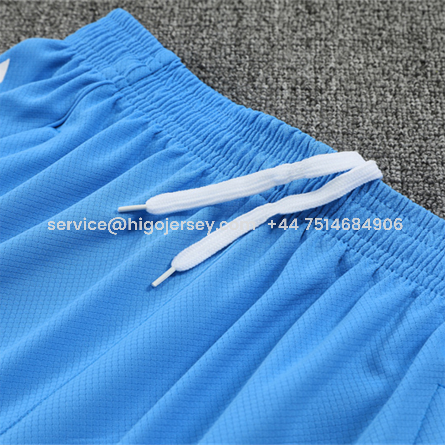 Higojerseys-Real Madrid 25-26 Short-Sleeve Training Set - White Top and Sky Blue Shorts