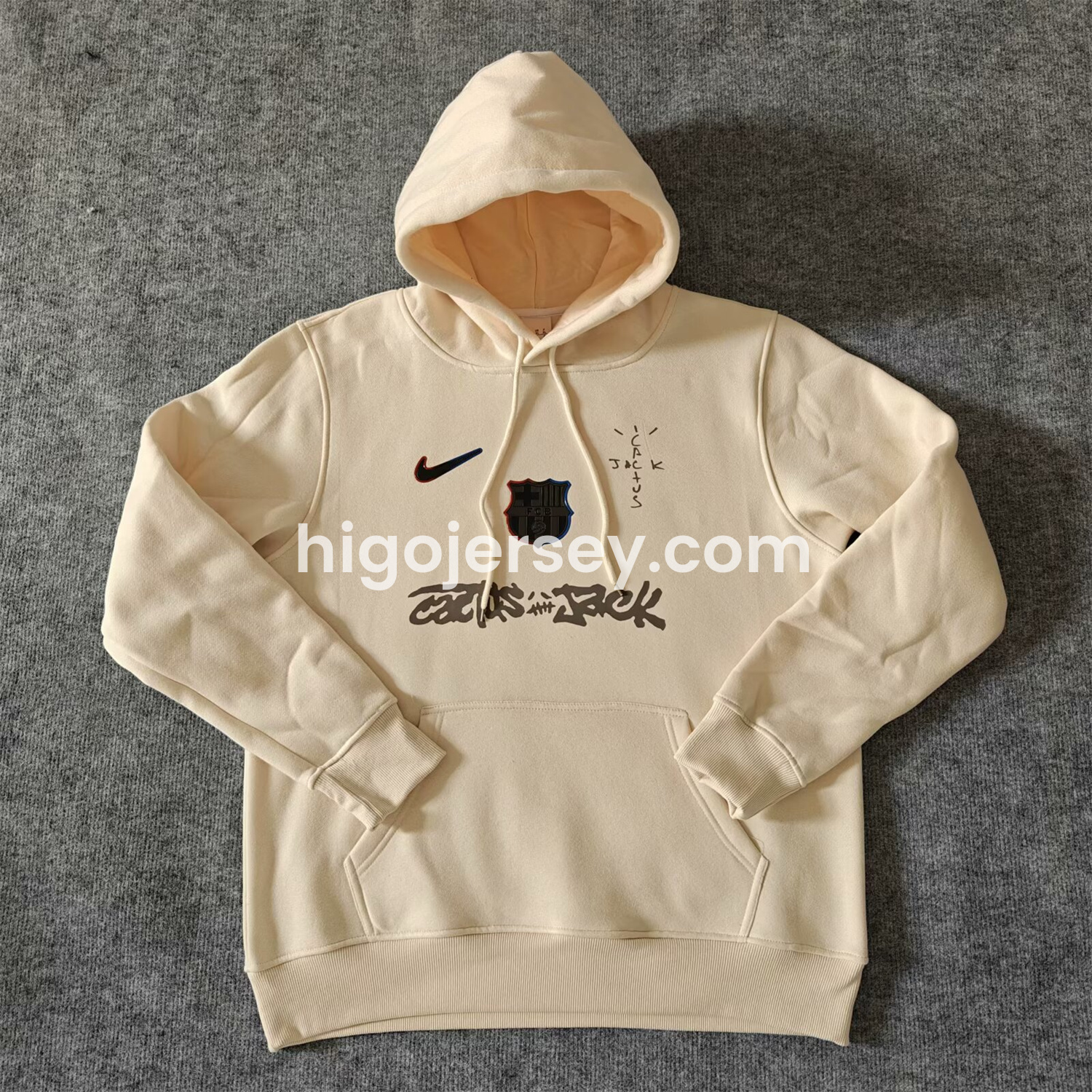 Higojerseys-Barcelona x Travis Scott Team Logo Centered Unisex Pullover Hoodie