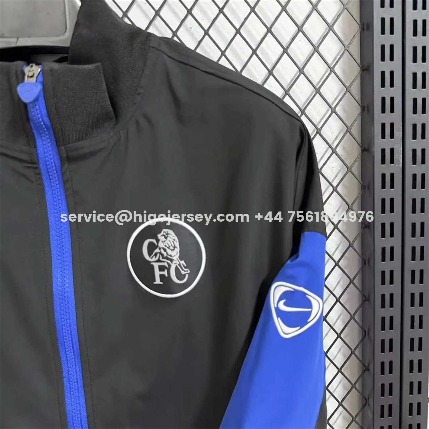 Higojerseys-C.H.E.L.S.E.A 25-26 Windbreaker Jacket - Black And Blue