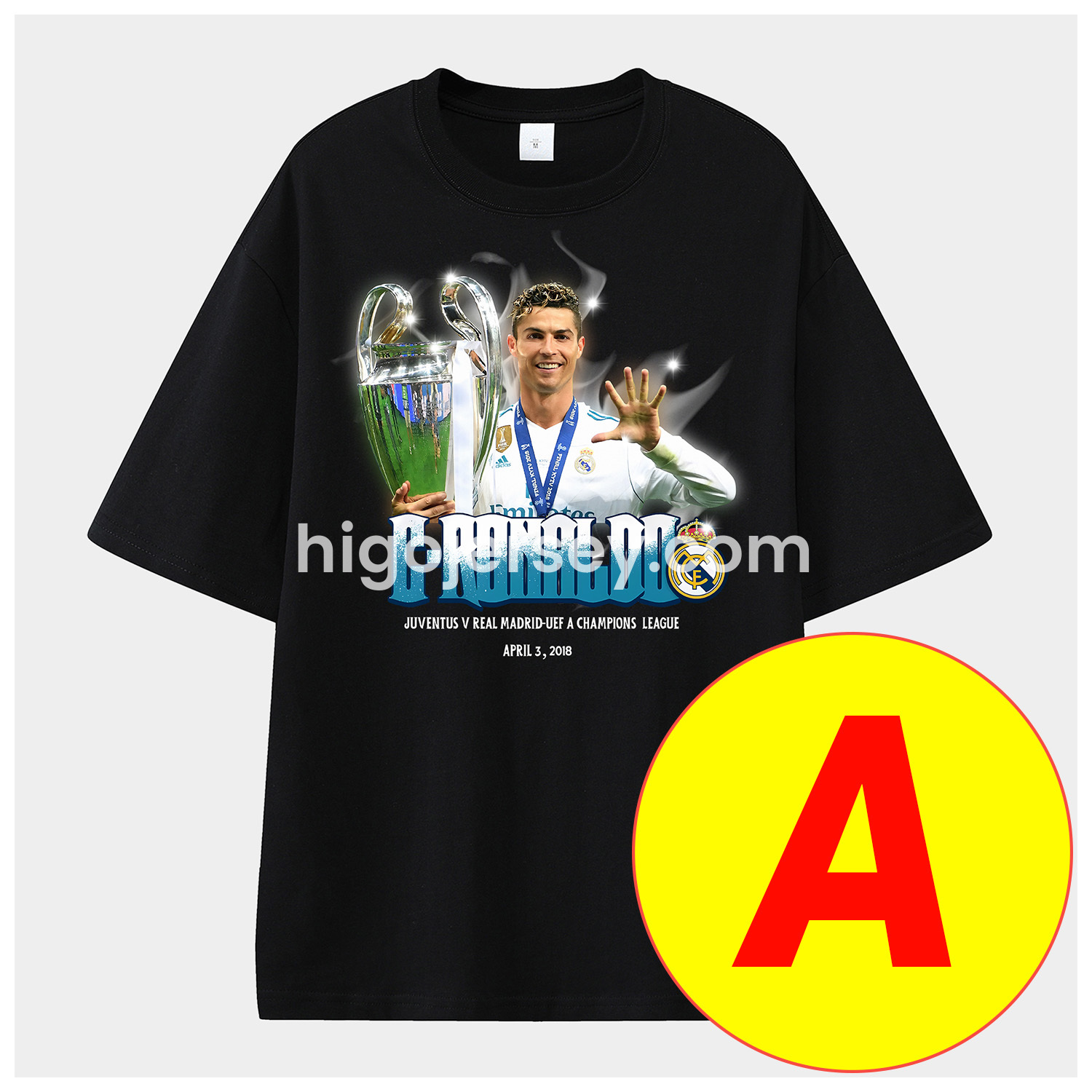 Higojerseys-Cristiano Ronaldo Portugal Real Madrid Manchester United Unisex Pure Cotton T-shirt