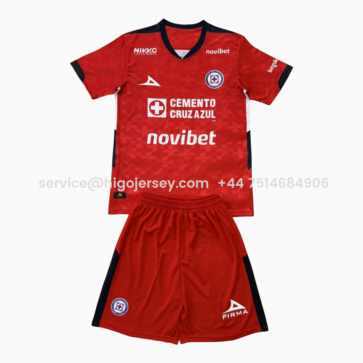 Higojerseys-Cruz Azul 25-26 Red Goalkeeper Men's Adult Jersey Set - Fans Version