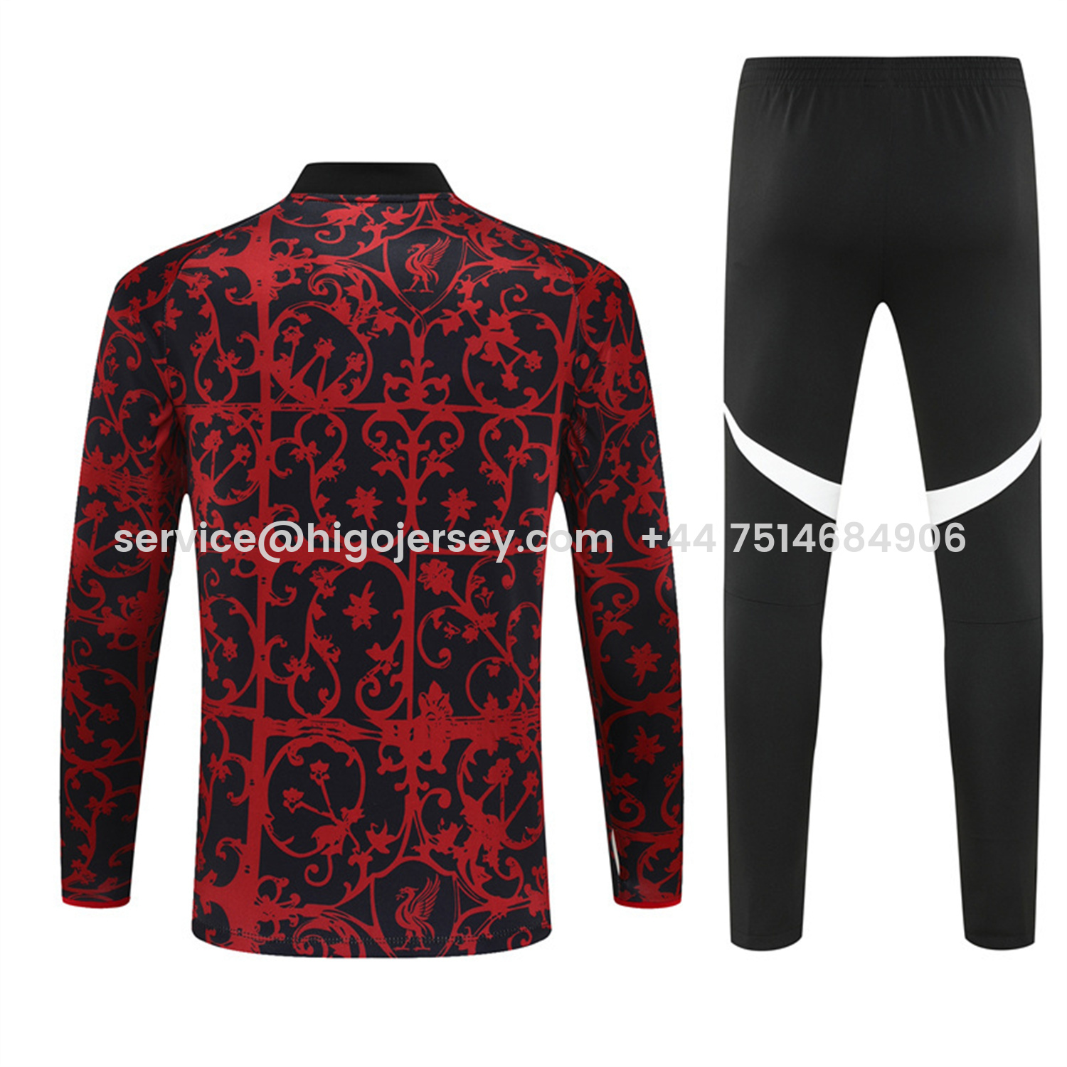 Higojerseys-Liver.pool 25-26 Long Sleeve Training Set - Red Camouflage Top & Blsck Pants