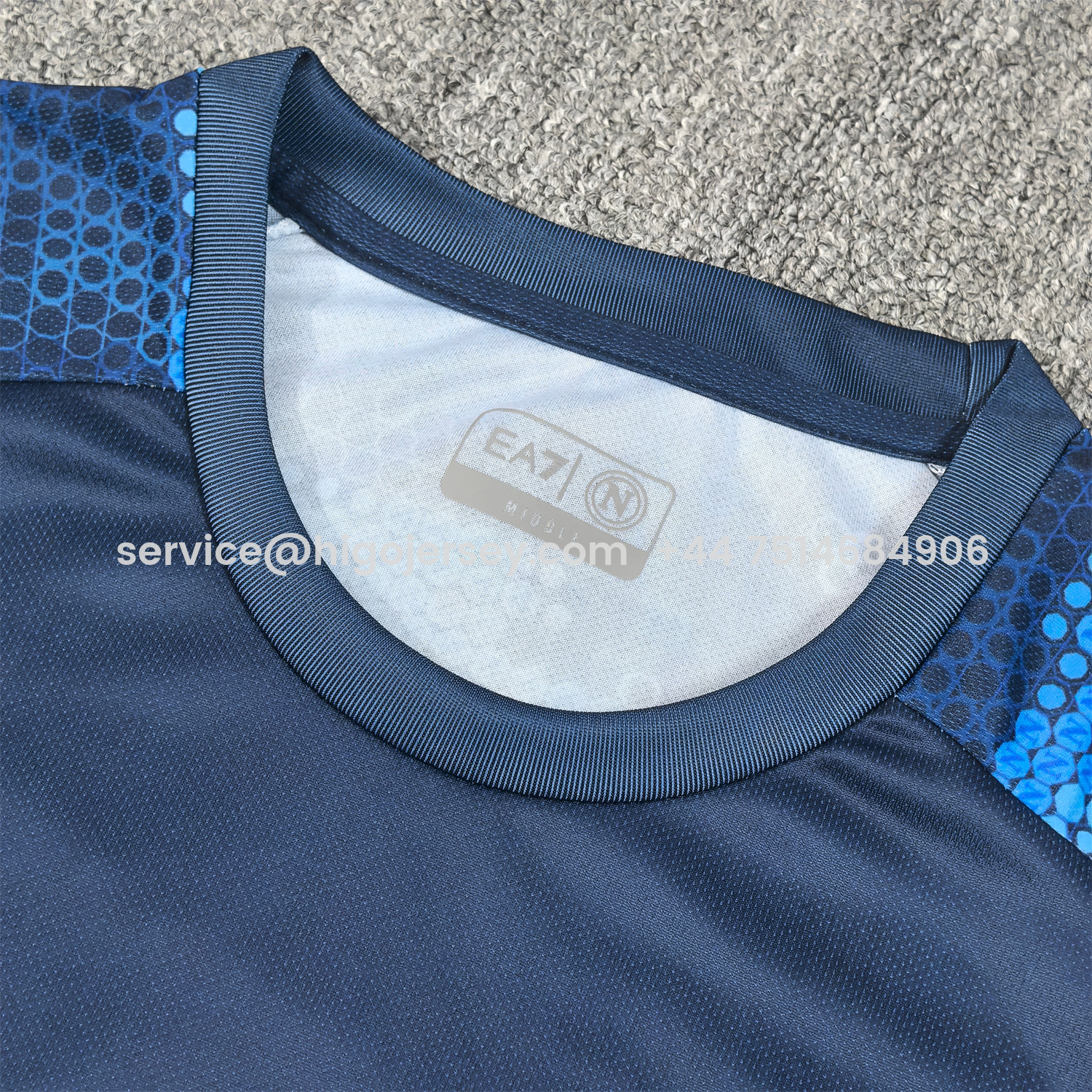 Higojerseys-Napoli 24-25 Navy Blue Pre-Match Training Jersey - Fans Version