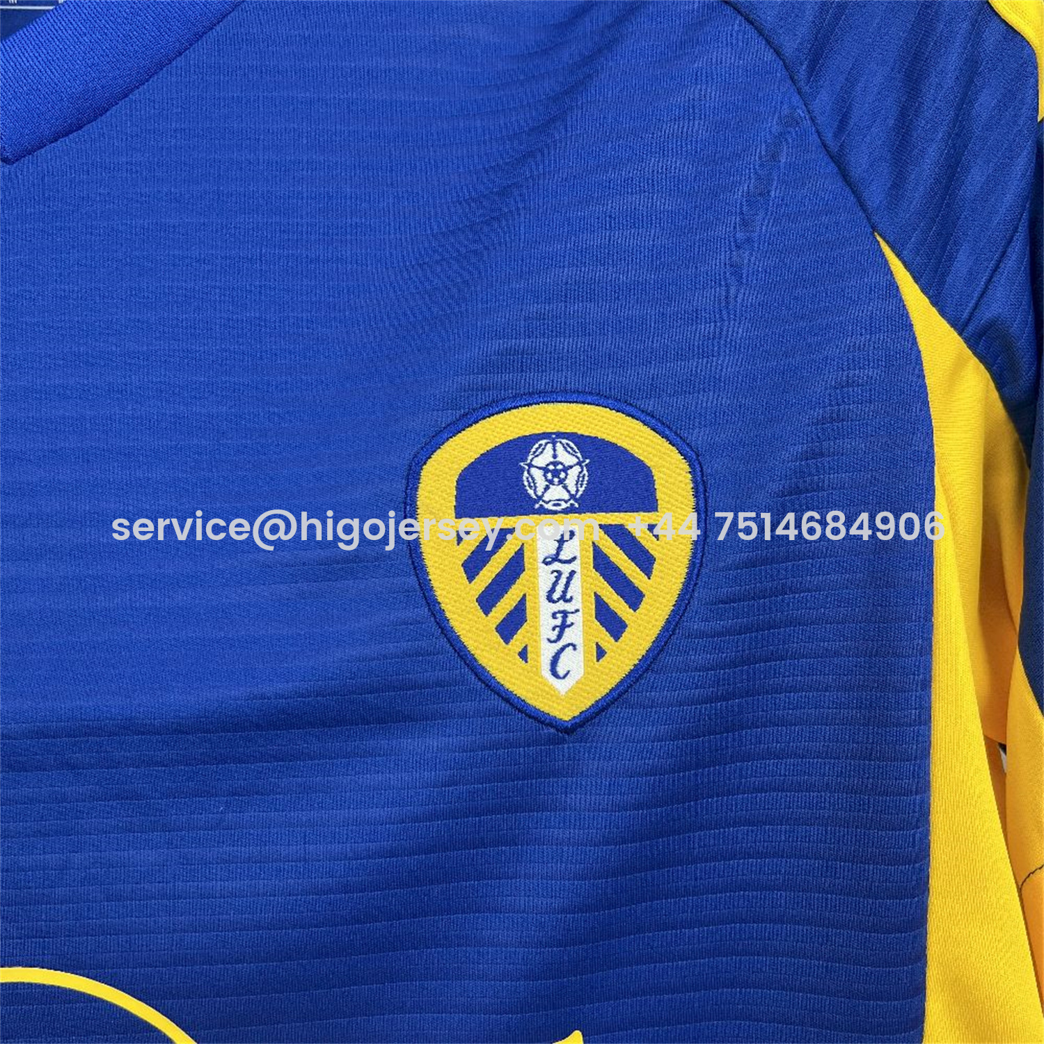 Higojerseys-Leeds United 25-26 Away Blue Jersey - Fans Version
