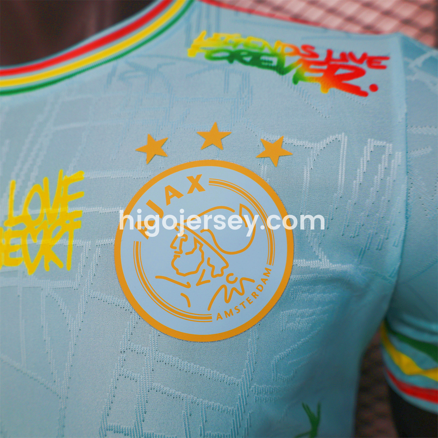 Higojerseys-Ajax x B-O-B Marly 25-26 Light Blue Special Edition Jersey - Player Version