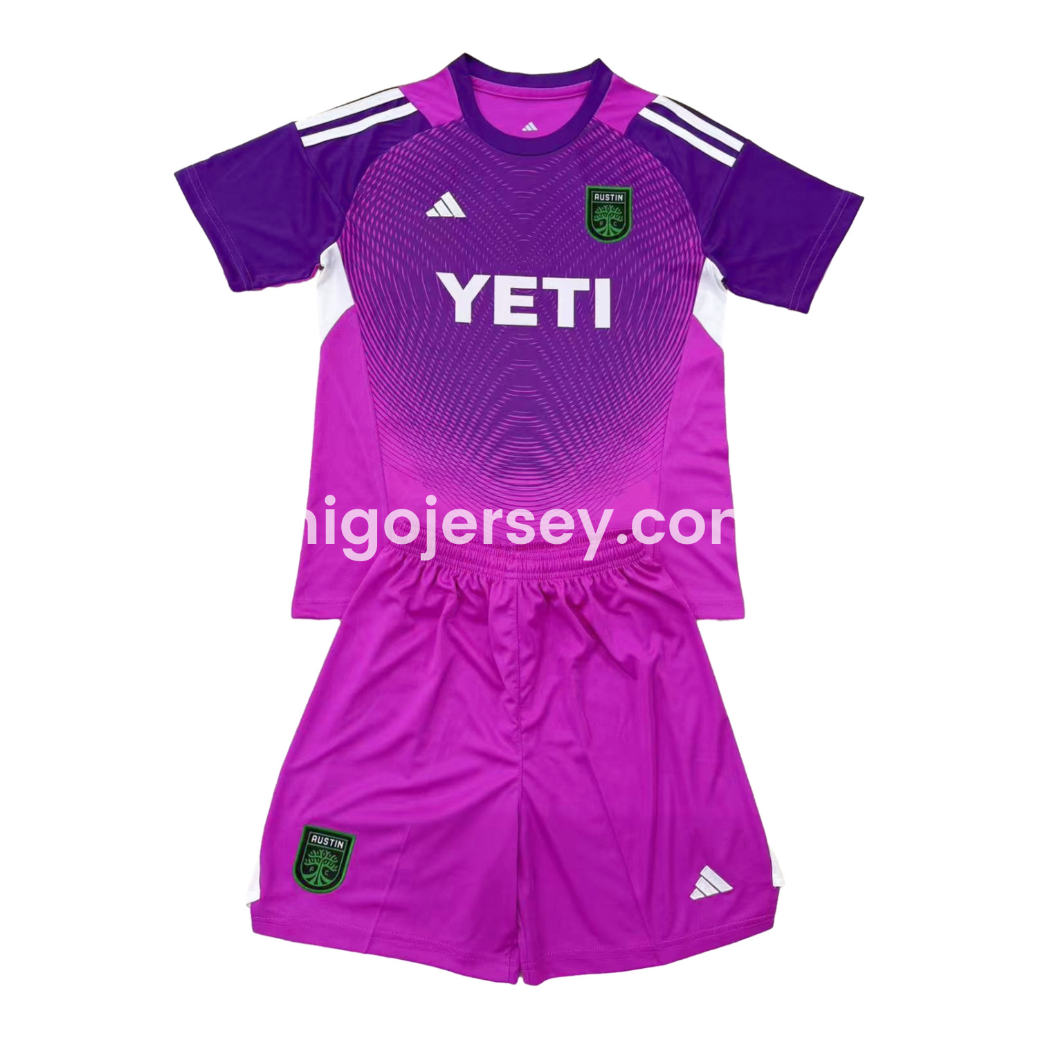 Higojerseys-Austin 25-26 Purple Goalkeeper Men's Adult Jersey Set - Fans Version