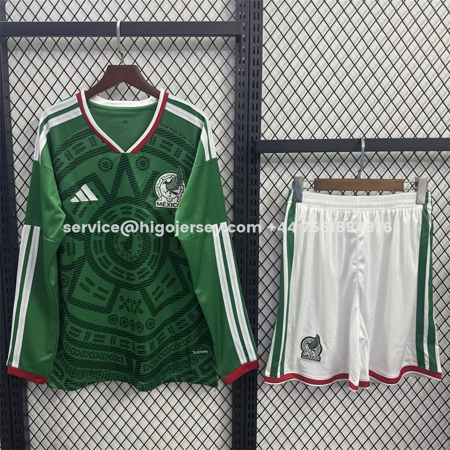 Higojerseys-Mexico 2026 Home Long Sleeves Kids Kit