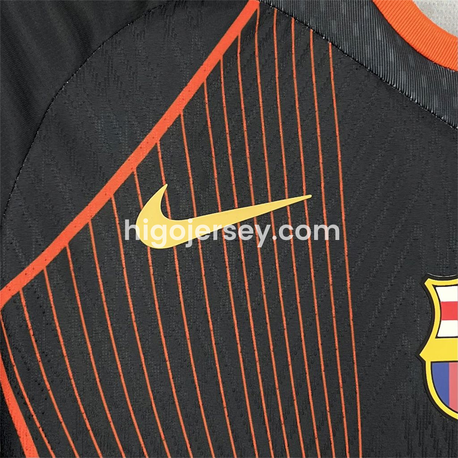 Higojerseys-Barcelona 25-26 T90 Orange Lines Black Special Jersey - Fans Version