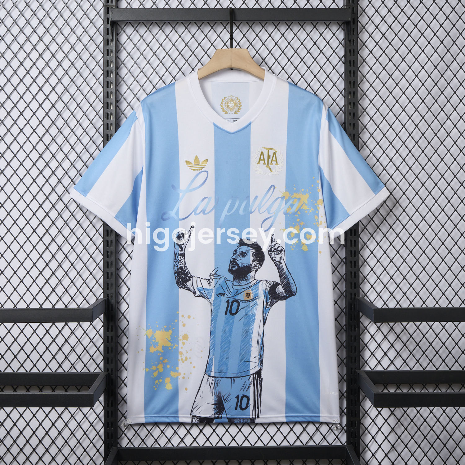 Higojerseys-Argentina 25-26 50th Anniversary Messi Graffiti Special Jersey - Fans Version