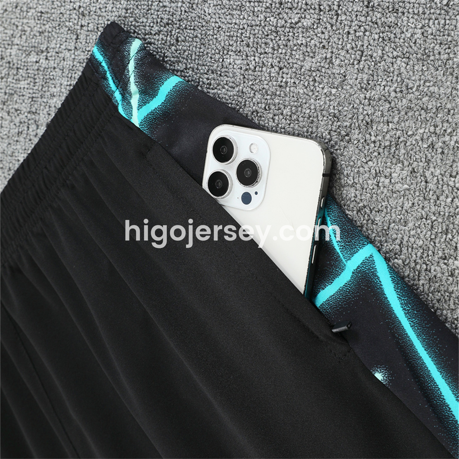 Higojerseys-Inter Milan 25-26 Vest Training Set - Blue Fluorescent Rays Black Vest & Black Shorts