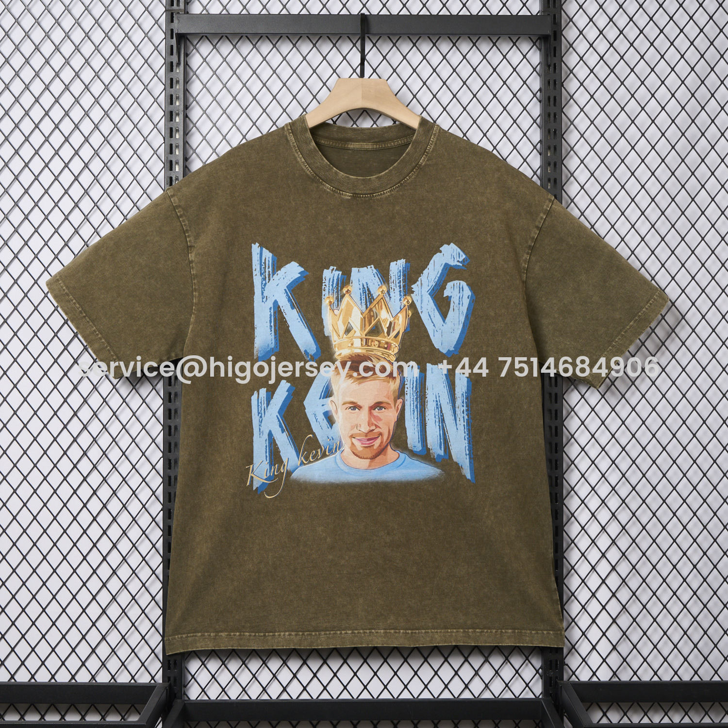 Higojerseys-Manchester City Kevin De Bruyne King Oversized Washed T-Shirt