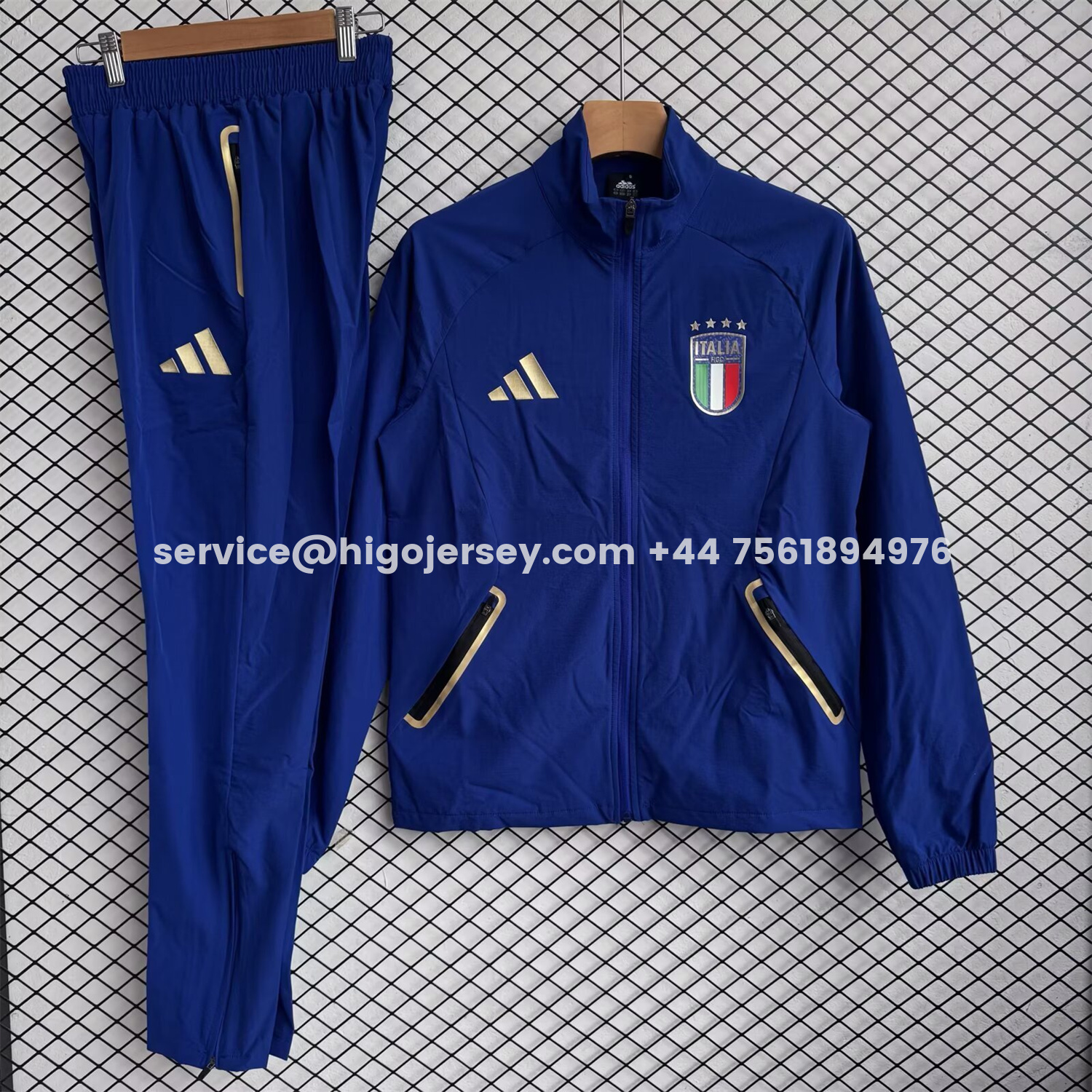 Higojerseys-Italy 2026 Windbreaker Training Set - Dark Blue Top and Pants