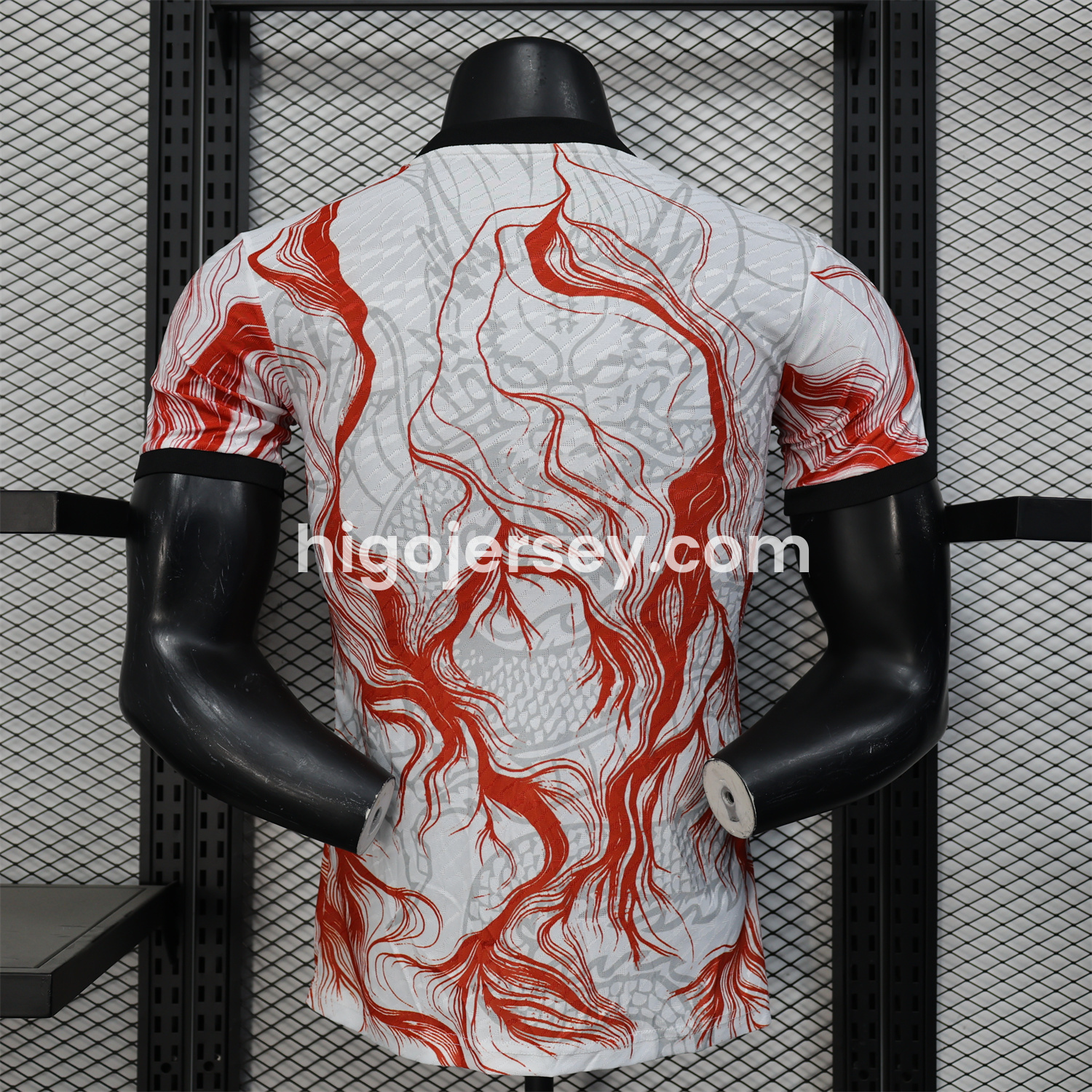 Higojerseys-Real Madrid 24-25 Black & Red Loong White Jersey - Player Version