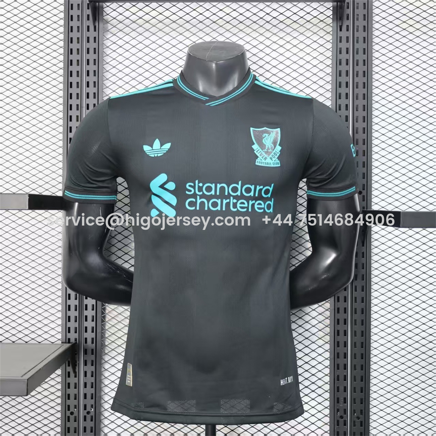 Higojerseys-Liver.pool 25-26 Black Special Cyan Sponsor Jersey - Player Version