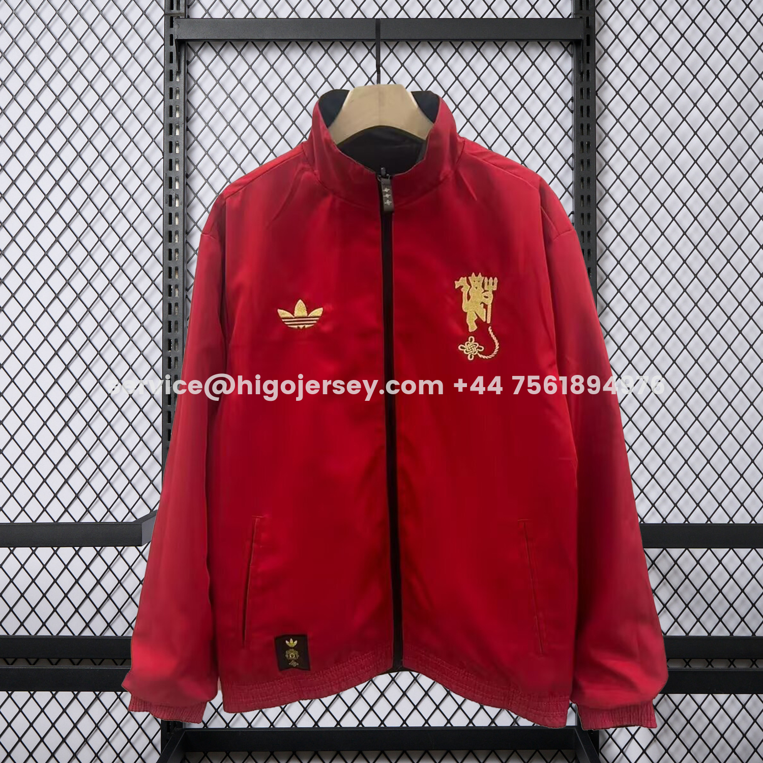 Higojerseys-Manchester United 25-26 Double Sided Reversible Windbreaker - Black & Red