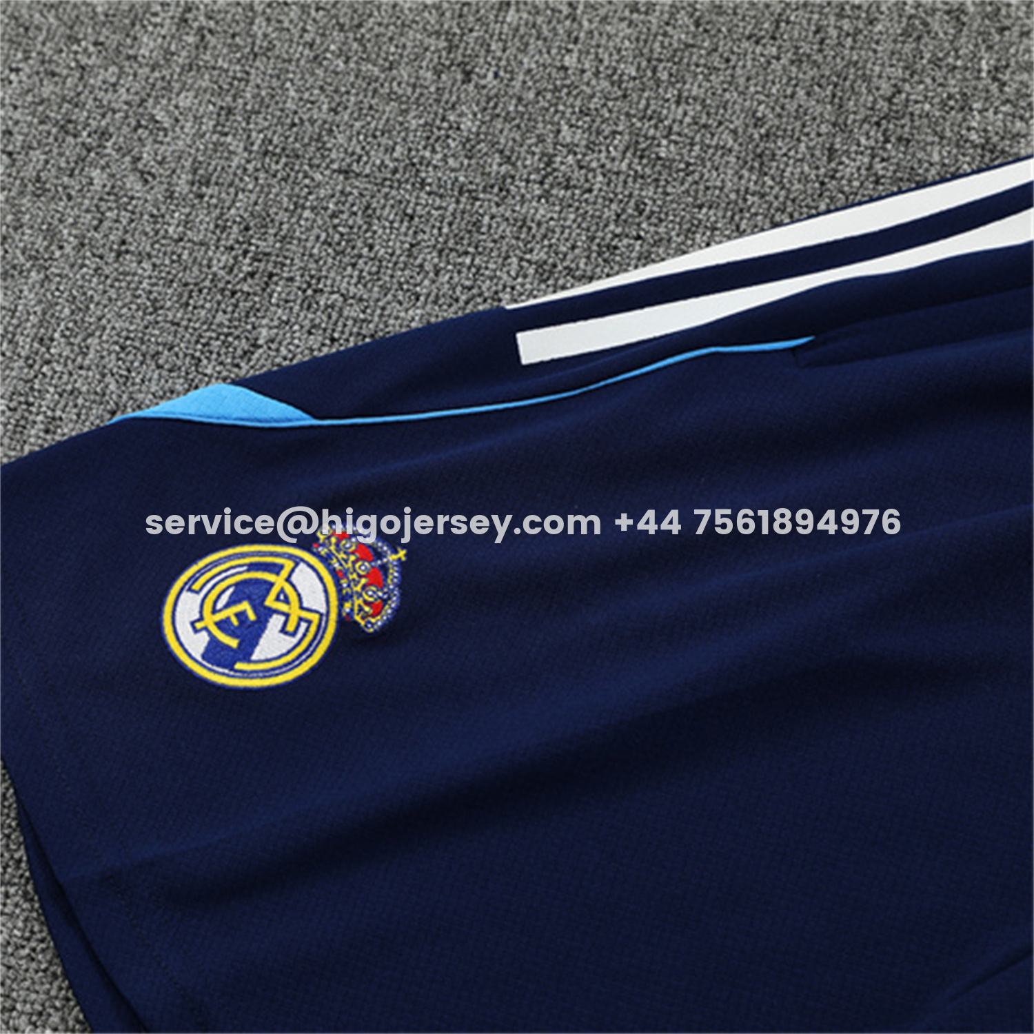 Higojerseys-Real Madrid 25-26 Short-Sleeve Training Set - Royal Blue Top & Royal Blue Shorts