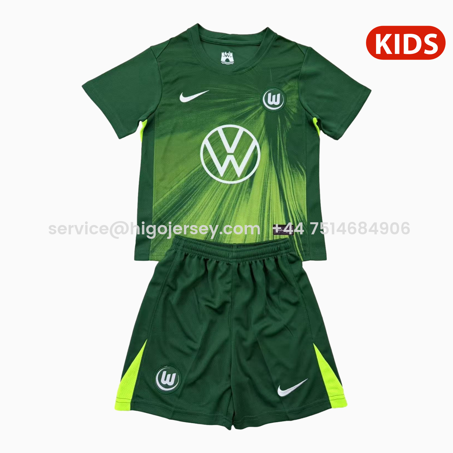 Higojerseys-Wolfsburg 25-26 Home Kids Kit