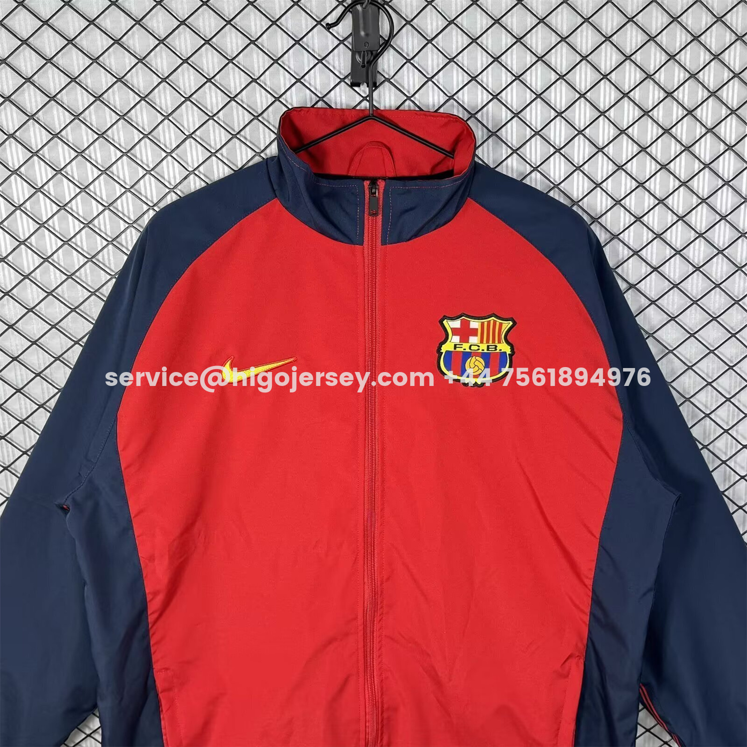 Higojerseys-Retro Barcelona 1998-00 Home Windbreaker Jacket - Red