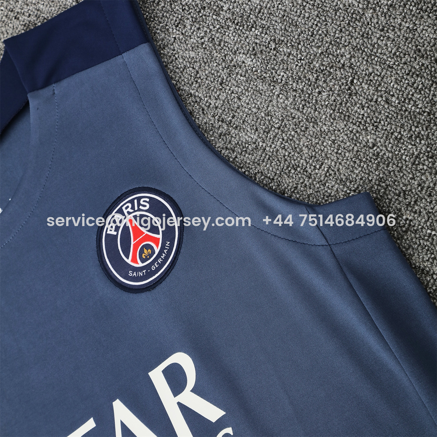 Higojerseys-Paris Saint-Germain PSG 25-26 Vest Training Set - Deep Blue Vest & Deep Blue Shorts