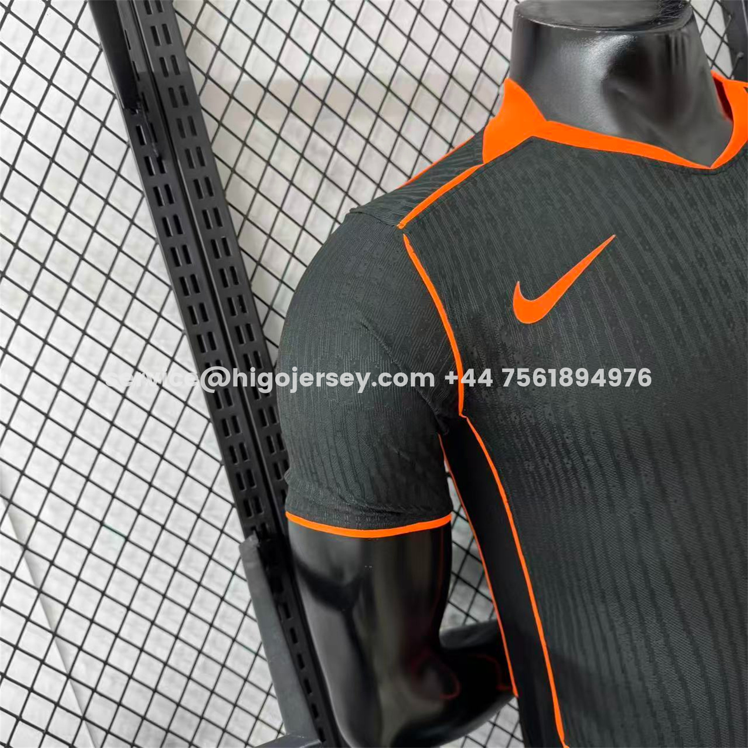 Higojerseys-Corinthians 25-26 Third Orange Lines Black Jersey - Player Version