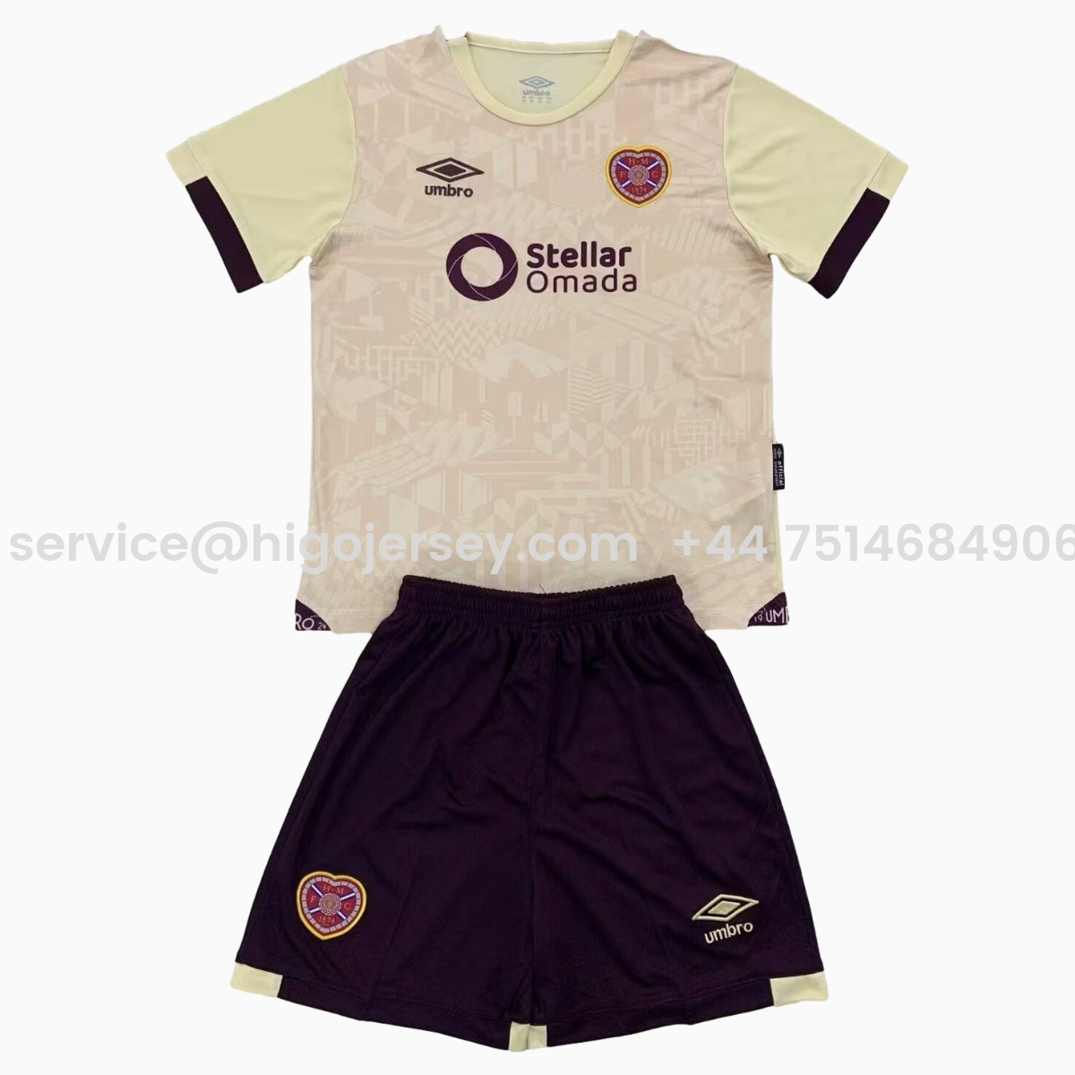 Higojerseys-Hearts Heart of Midlothian 24-25 Away Men's Adult Jersey Set - Fans Version