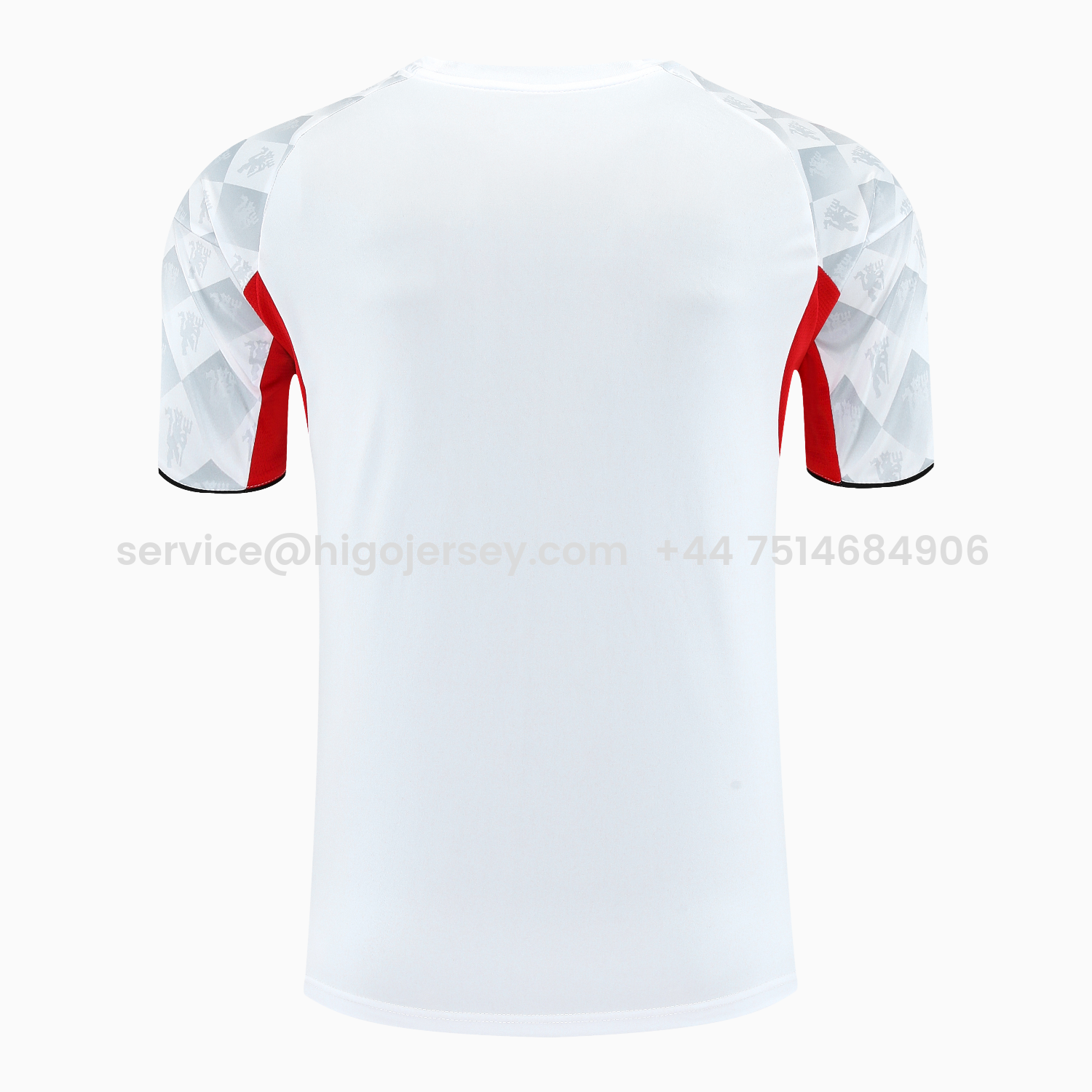 Higojerseys-Manchester United 25-26 Short-Sleeve Training Set - Red Edge White Top & Black Shorts