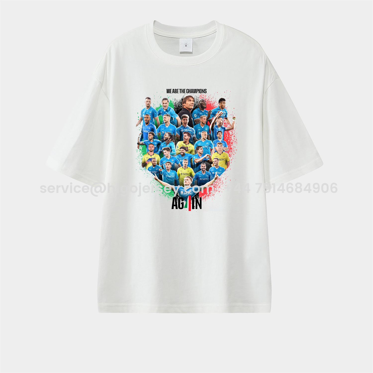 Higojerseys-Napoli AG4IN 2025 We Are The Campion Unisex Pure Cotton T-shirt