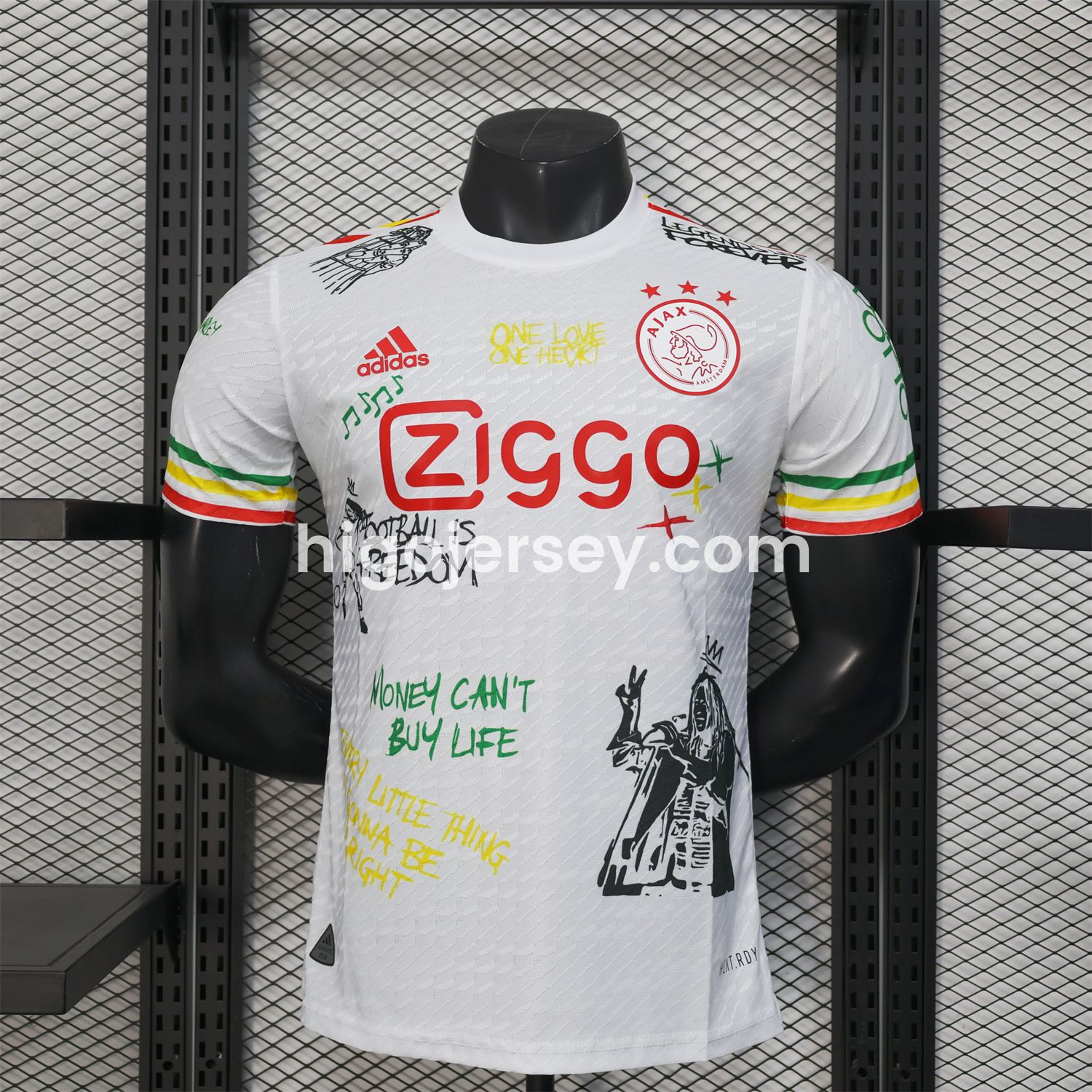 Higojerseys-Ajax x B-O-B Marly 2025-26 40th White Special Edition Jersey - Player Version
