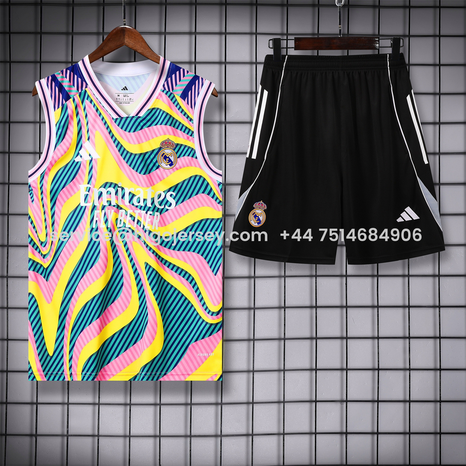 Higojerseys-Real Madrid 25-26 Vest Training Set - Colorful Vest & Black Shorts