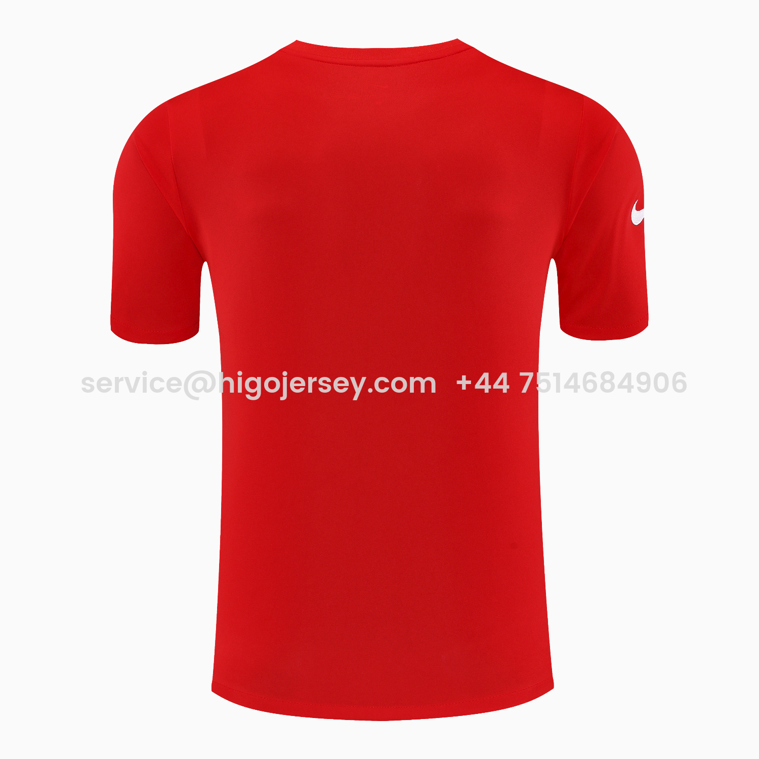 Higojerseys-Atletico Madrid Short-Sleeve Training Set - Red White Top & Blue Shorts