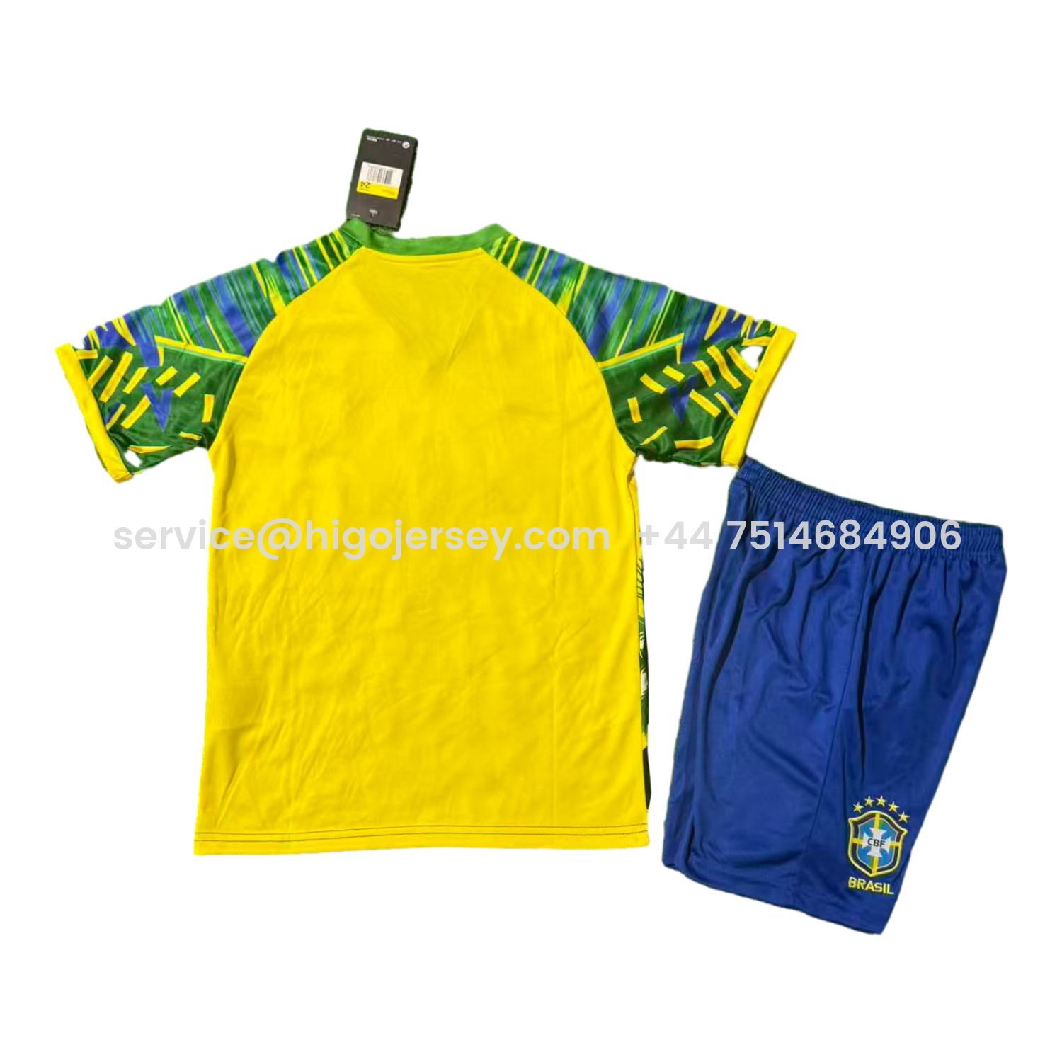 Higojerseys-Brazil 25-26 Green Jesus Yellow Special Kids Kit