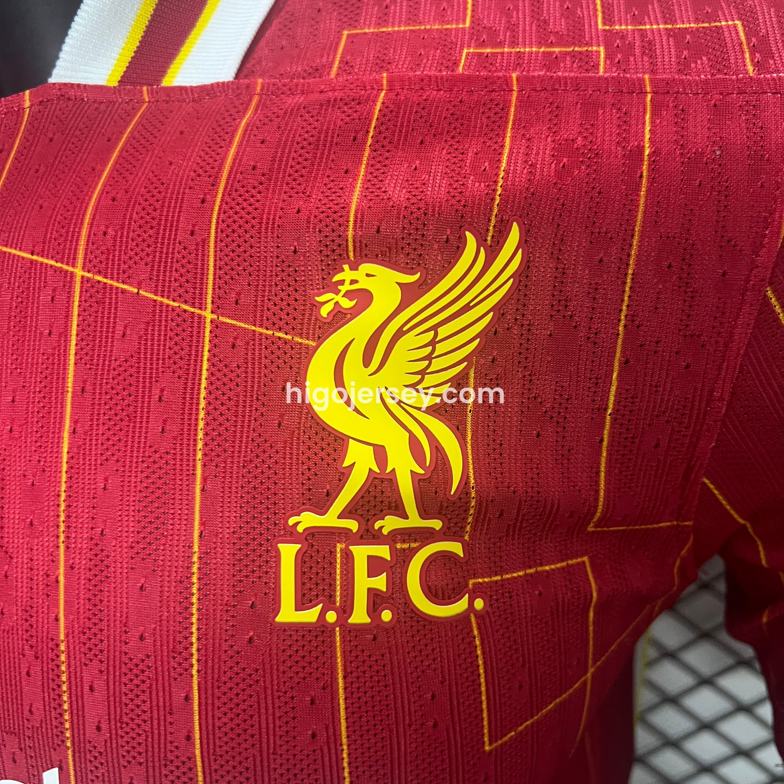 Higojerseys-Liver.pool 24-25 Home Jersey with Golden Champions Patch - Player Version