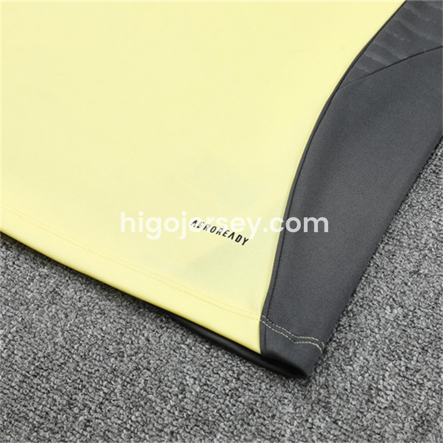 Higojerseys-Real Madrid 25-26 Long Sleeves Training Set - Yellow Top & Gray Pants