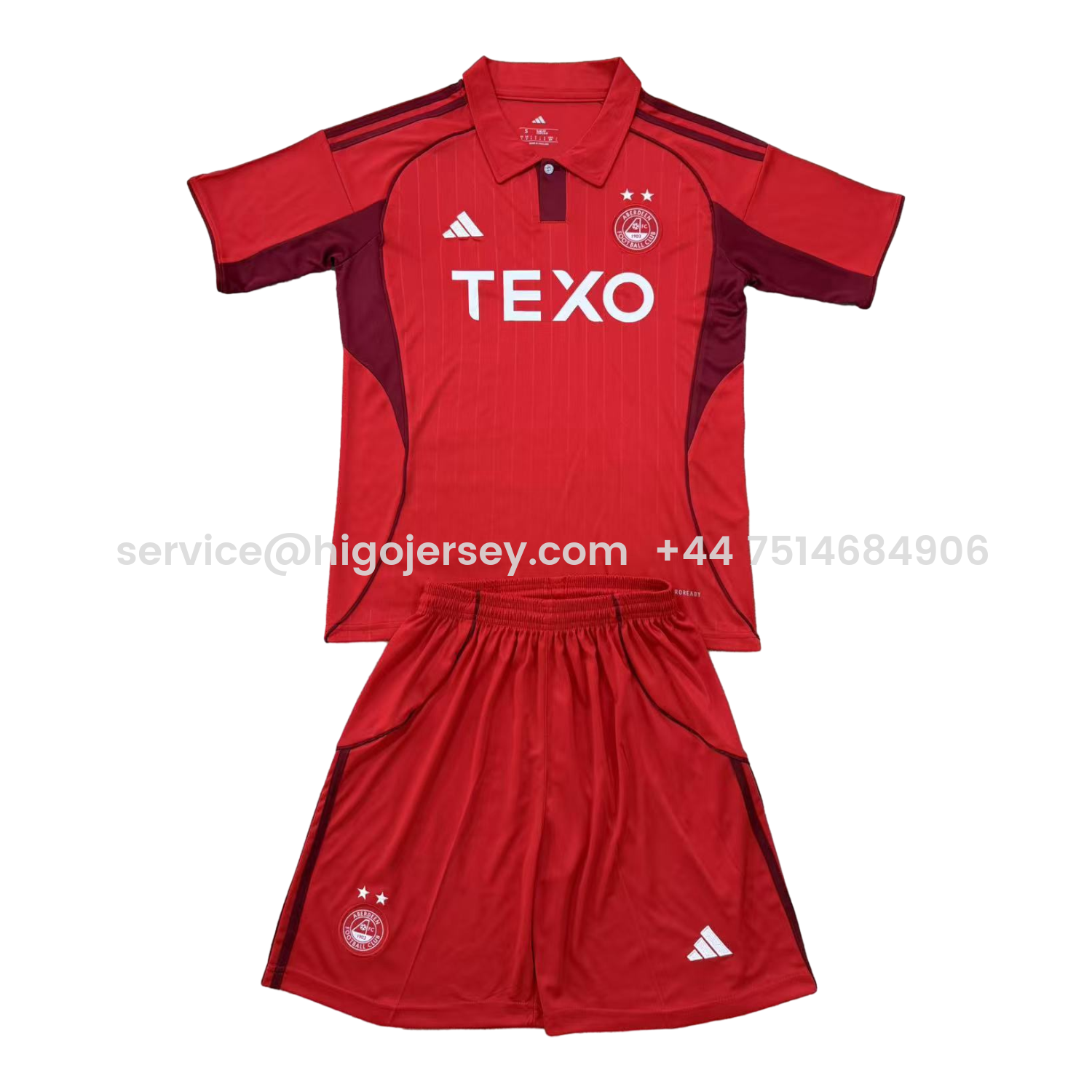 Higojerseys-Aberdeen 25-26 Home Men's Adult Jersey Set - Fans Version