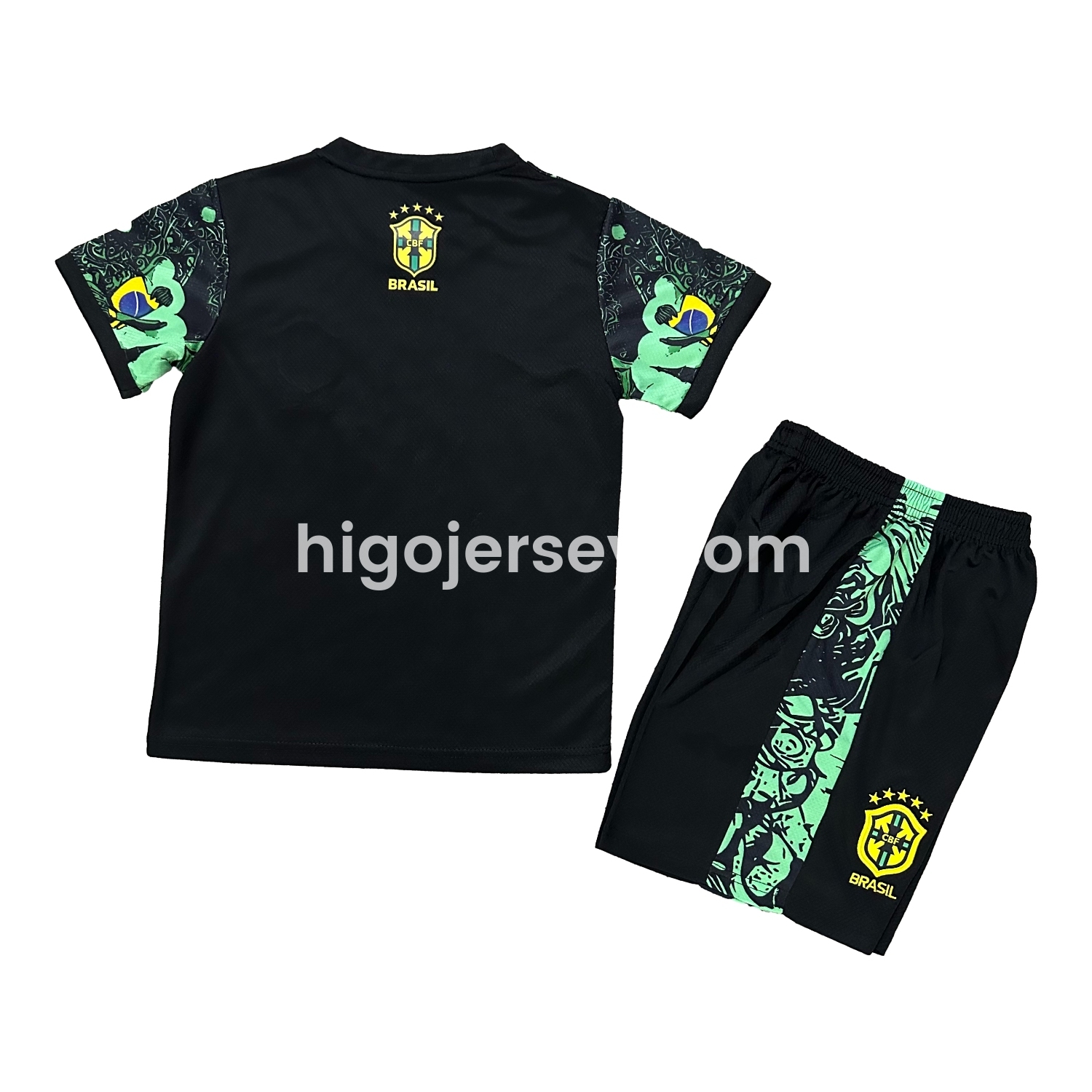 Higojerseys-Brazil 25-26 Christ the Redeemer Statue Kids Kit - Green