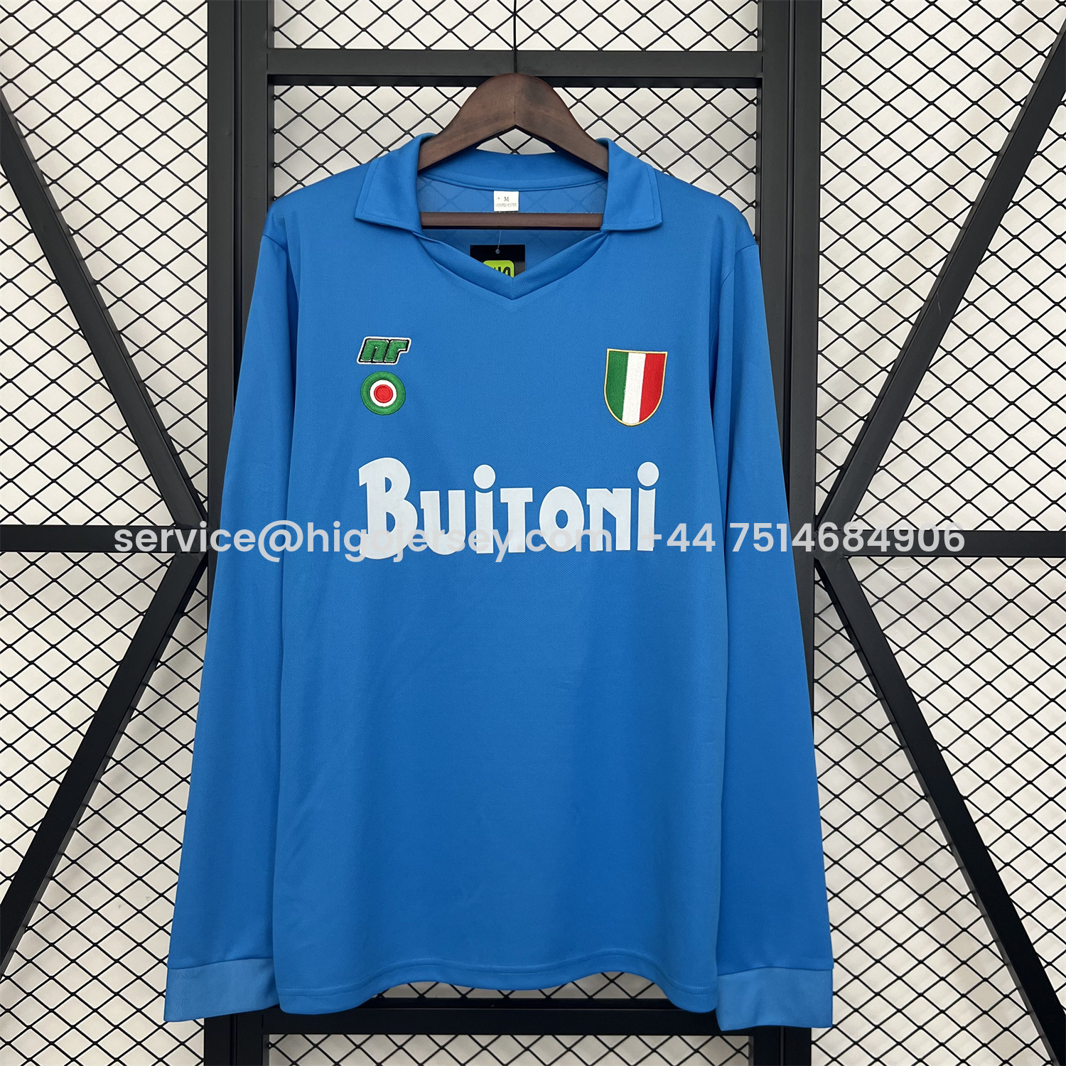 Higojerseys-Retro Napoli 1987-88 Home Long Sleeves Jersey