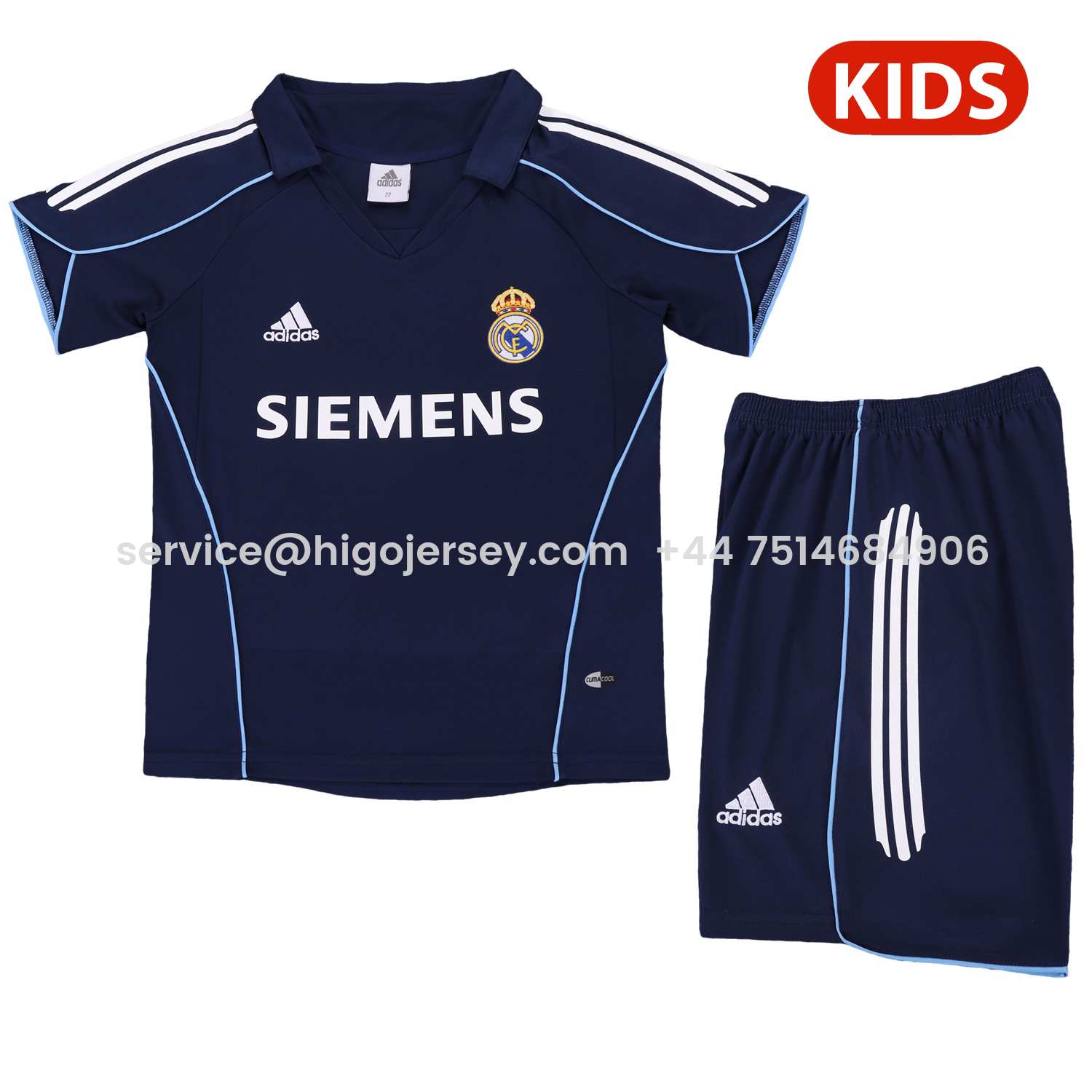 Higojerseys-Retro Real Madrid 05-06 Away Kids Kit