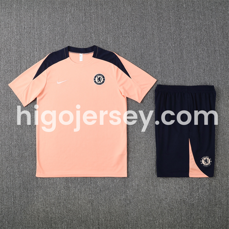 Higojerseys-C.H.E.L.S.E.A 25-26 Kids Short-Sleeve Training Set - Pink top & Blue Shorts
