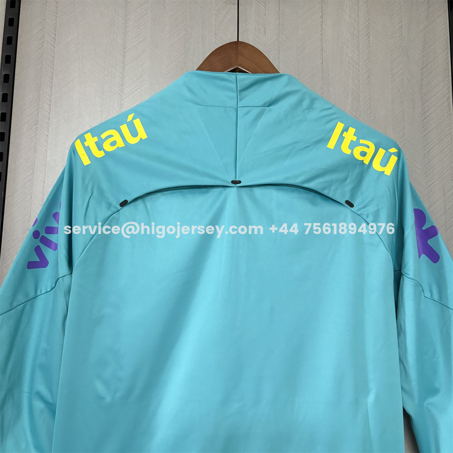 Higojerseys-Retro Brazil 2022 Pre-Match Cyan Windbreaker