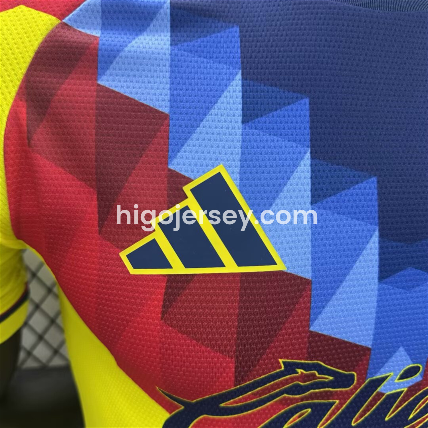 Higojerseys-Club América 25-26 Blue and Red V-Shaped Camouflage Yellow Jersey - Player Version