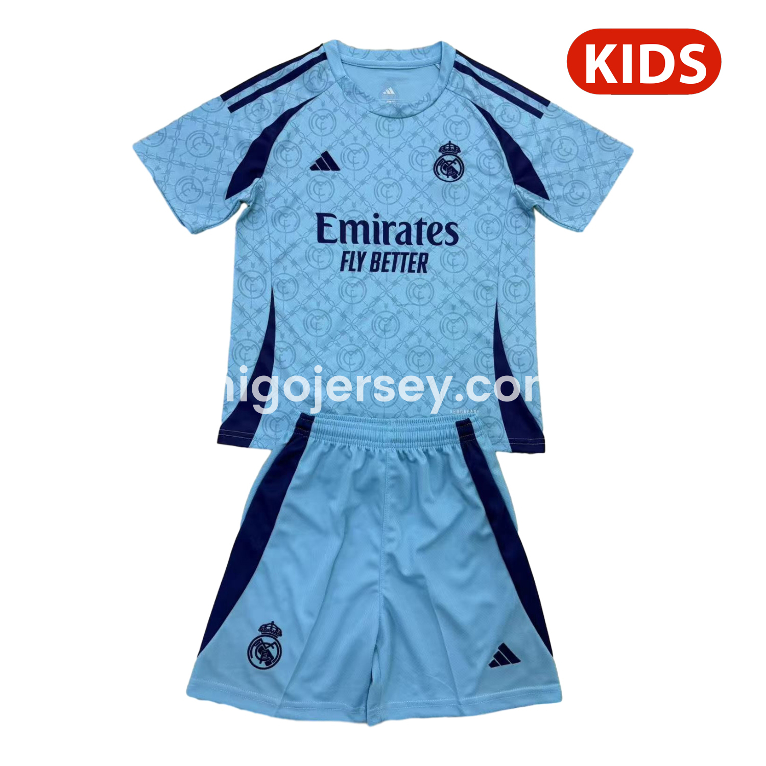 Higojerseys-Real Madrid 25-26 Blue Concept Kids Kit