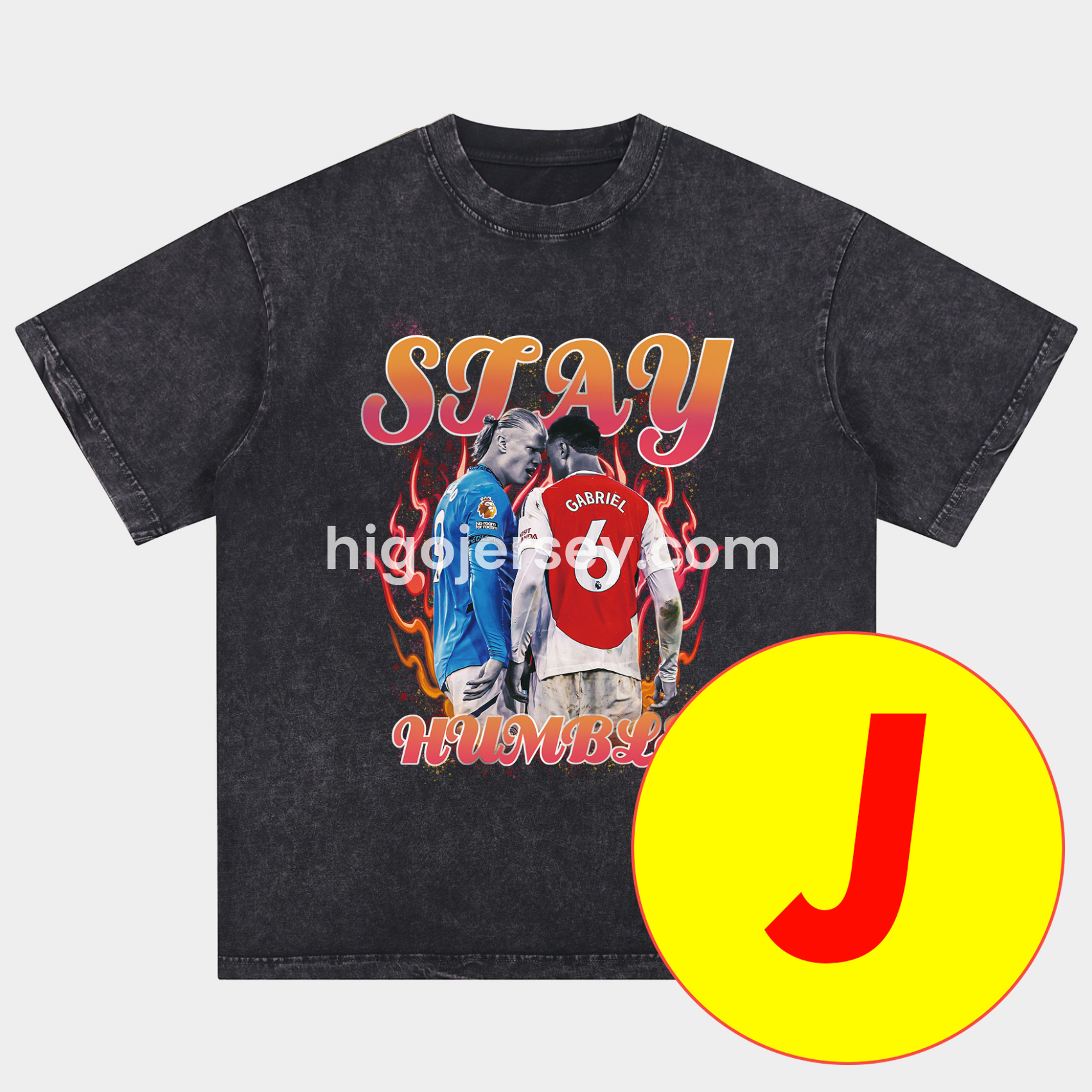 Higojerseys-Arsenal Henry Wenger Saka Gunners Oversized Washed T-Shirt