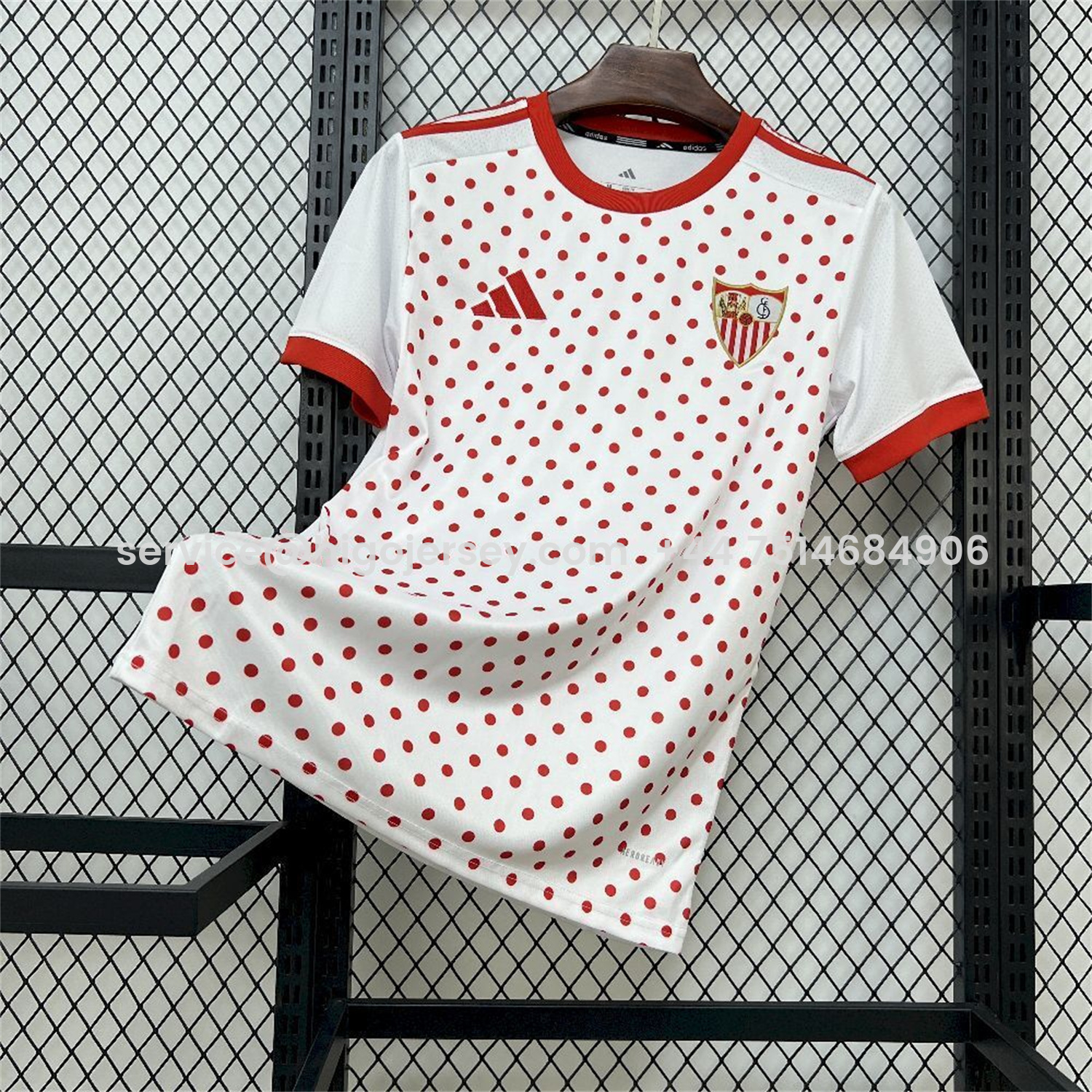 Higojerseys-Sevilla 25-26 Red Points White Training Jersey - Fans Version