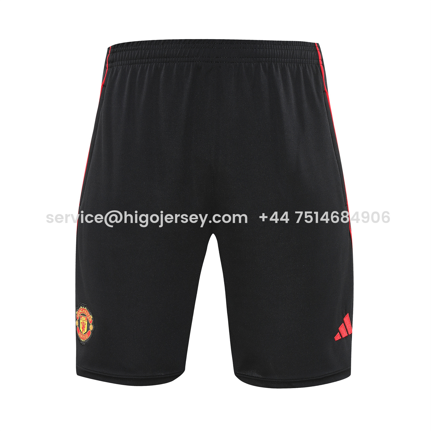 Higojerseys-Manchester United 25-26 Vest Training Set - Pure Red Vest & Black Shorts
