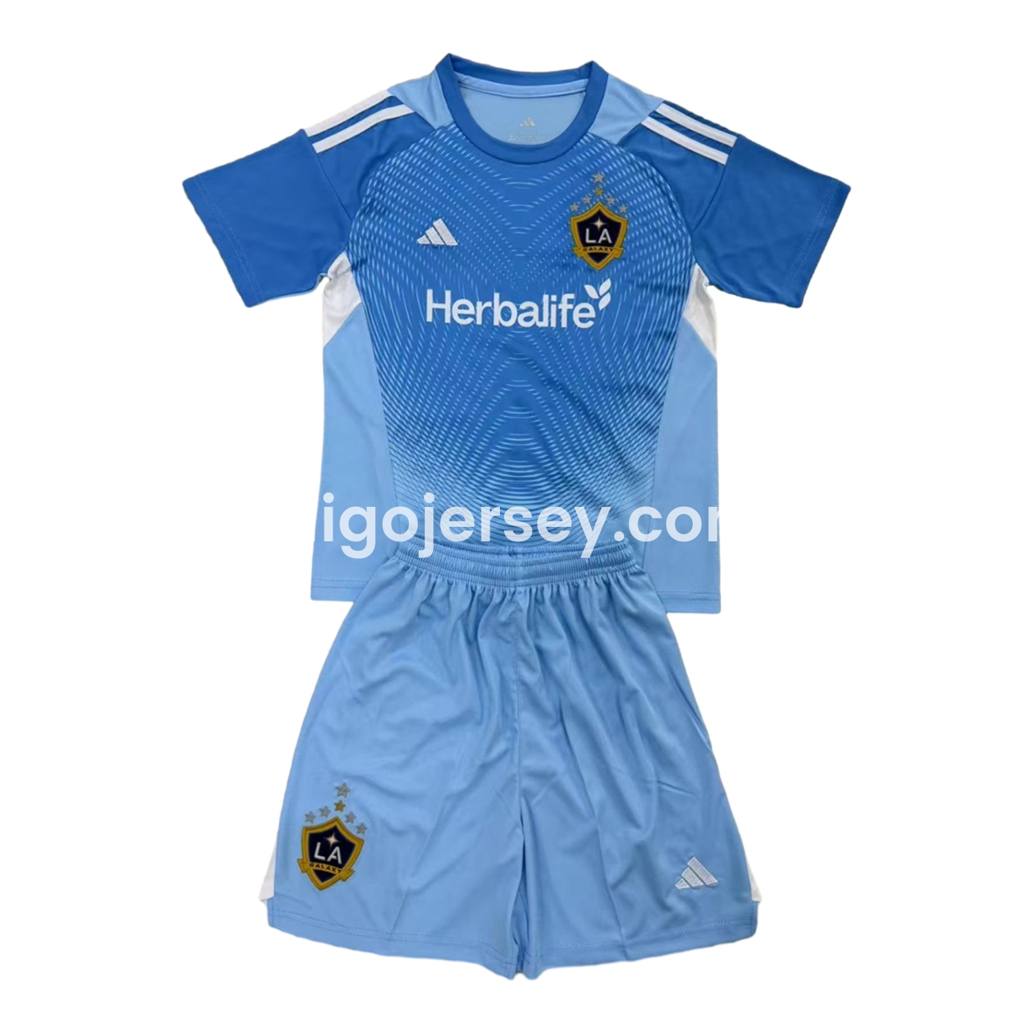 Higojerseys-LA Galaxy 25-26 Blue Goalkeeper Kids Kit