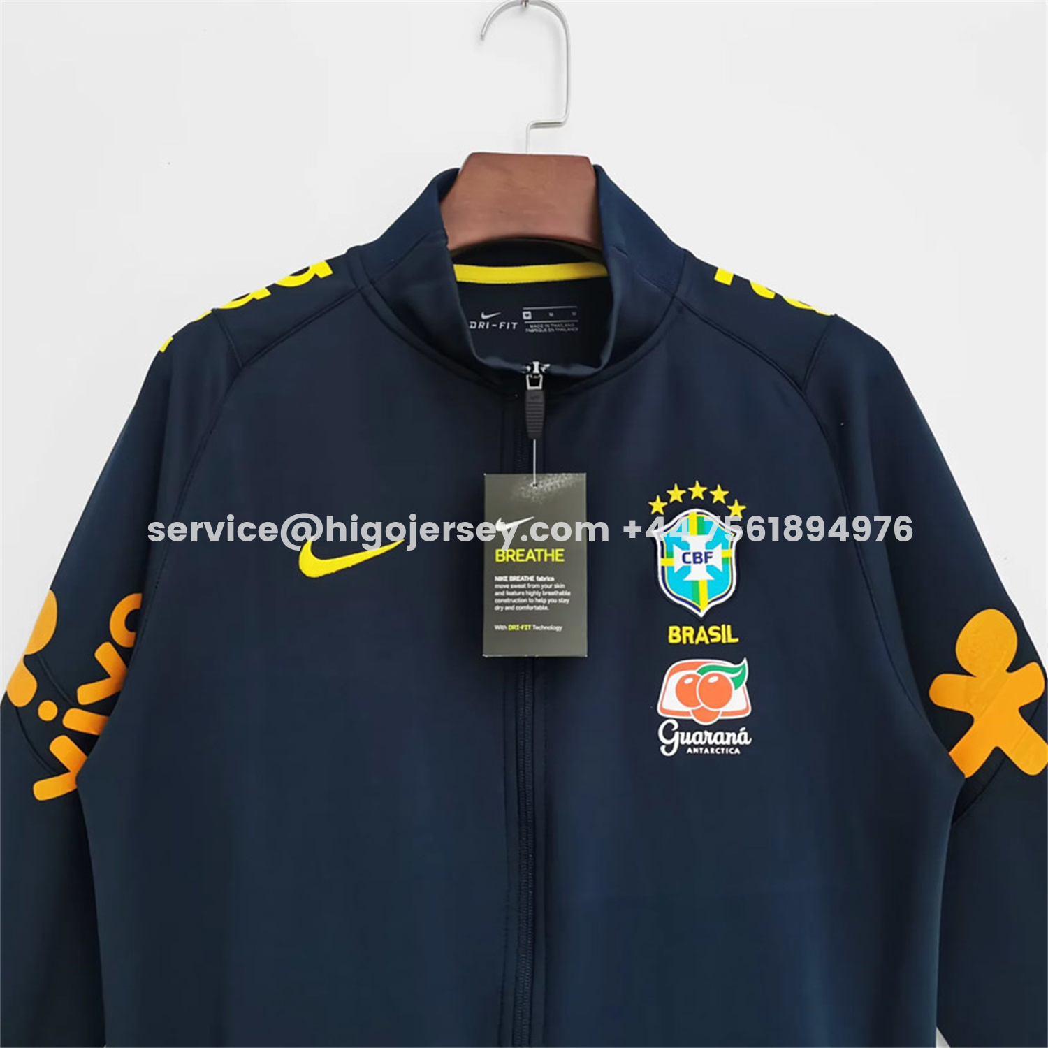 Higojerseys-Retro Brazil 2022 Dark Blue Windbreaker