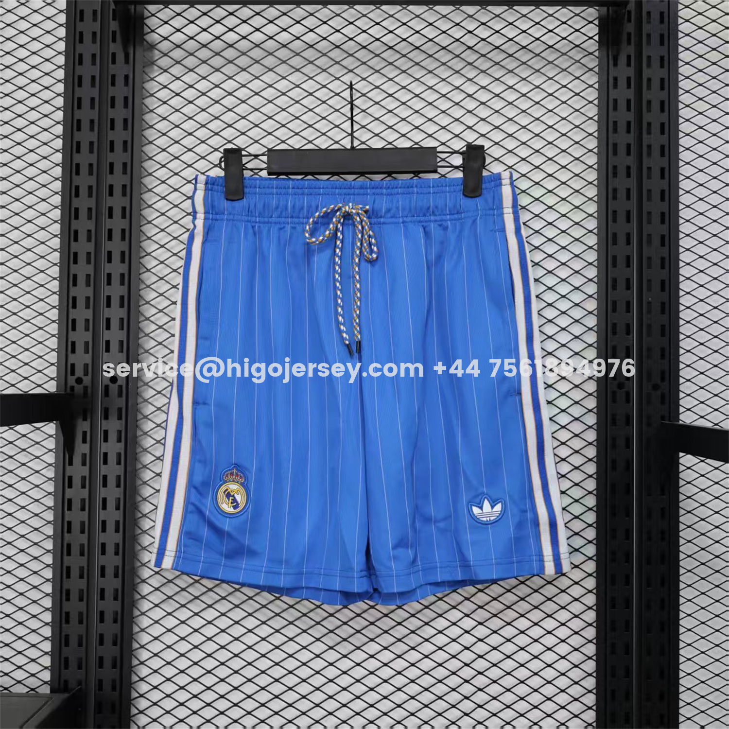 Higojerseys-Real Madrid 25-26 Trefoil Blue Travel Shorts - Player Version
