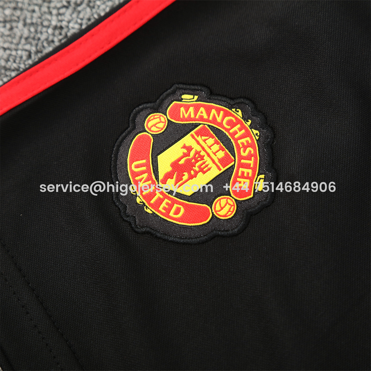 Higojerseys-Manchester United 25-26 Vest Training Set - Red Edge White Vest & Black Shorts
