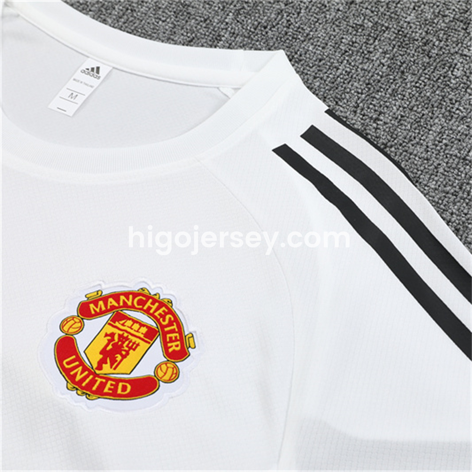 Higojerseys-Manchester United 25-26 Short-Sleeve Training Set - White Top & Black Shorts